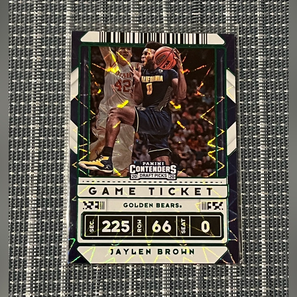 🏀 2020 Jaylen Brown Panini Contenders MLB Draft Picks Card #10b Green Explosion